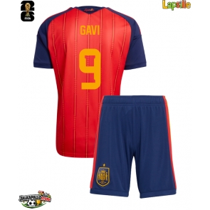 Espanja Paez Gavi #9 Kotipaita Lapsille MM-kisat 2026 Lyhythihainen (+ shortsit)